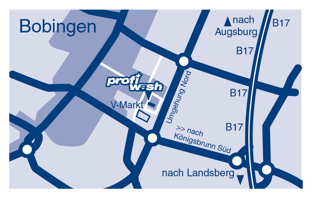Anfahrtsskizze zu ProfiWash in Bobingen
